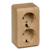  Розетка Schneider Electric Этюд Дача (PA16-008D) 2-м сосна 