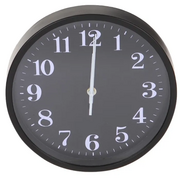  Настенные часы Perfeo PF-WC-002, PF_C3059 круглые д. 25см, чёрный корпус/чёрный циферблат 