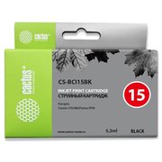  Картридж струйный Cactus CS-BCI15BK черный для Canon BJ-I70 (5,2ml) 