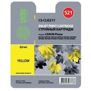  Картридж струйный Cactus CS-CLI521Y желтый для Canon Pixma MP540/ MP550/ MP620/ MP630; MX860,(8,2ml) 