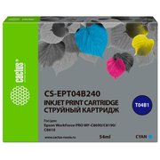  Картридж струйный Cactus CS-EPT04B240 голубой (54мл) для Epson WorkForce Pro WF-C8190, WF-C8690 
