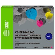 Картридж струйный Cactus CS-EPT04B340 пурпурный (54мл) для Epson WorkForce Pro WF-C8190, WF-C8690 