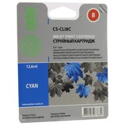  Картридж струйный Cactus CS-CLI8C голубой для Canon MP470/MP500/MP510/MP520 (12ml) 