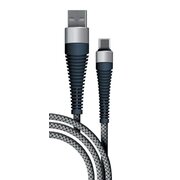  Дата-кабель Borasco Fishbone 3А, USB - Type-C, 1м (серый) 