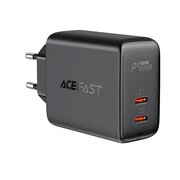  Зарядное утсройство ACEFAST AF-A9-BK A9 PD40W USB-C+USB-C dual port charger EU Black 