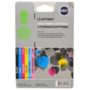  Картридж струйный Cactus CS-EPT0807 многоцветный для Epson Stylus Photo P50 (11,4ml) Комплект 6 карт 