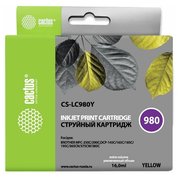  Картридж струйный Cactus CS-LC980Y желтый для Brother DCP-145C/165C MFC-250C/290C (16ml) 