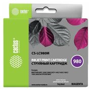  Картридж струйный Cactus CS-LC980M пурпурный для Brother DCP-145C/165C MFC-250C/290C (16ml) 