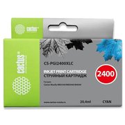  Картридж струйный Cactus CS-PGI2400XLC голубой для Canon MAXIFY iB4040/ МВ5040/ МВ5340 (20.4мл) 