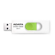  USB-флешка A-DATA UV320 AUV320-128G-RWHGN 128GB, USB 3.2, белый/зеленый 