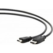  Кабель Bion BXP-CC-DP-HDMI-018 DisplayPort - HDMI, 20M/19M, однонаправленный конвертор сигнала с DisplayPort в HDMI, экран, 1,8м, черный 