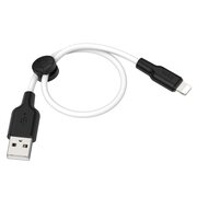  Дата-кабель HOCO X21 Plus Silicone charging Lightning 0,25 м (черно-белый) 