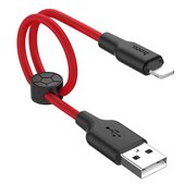  Дата-кабель HOCO X21 Plus Silicone Lightning charging, 0,25 м (черно-красный) 