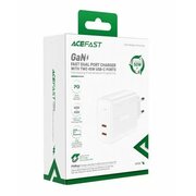  СЗУ ACEFAST A29 AF-A29-WH PD50W GaN USB-C+USB-C dual port charger EU White 