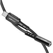  Кабель ACEFAST C1-07 USB-C to DC3.5 aluminum alloy headphones adapter cable Black 