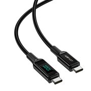 Кабель ACEFAST C6-03 USB-C to USB-C 100W zinc alloy digital display braided charging data cable Black 