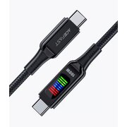  Дата-кабель ACEFAST C7-03 USB-C to USB-C zinc alloy charging data cable with display - Black 