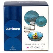 Сервиз Luminarc Idylle Идиллия Лондон Топаз S3458 16 предметов со стаканами Ромб Топаз 