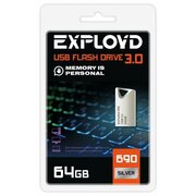  USB-флешка EXPLOYD EX-64GB-690-Silver 3.0 