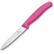  Нож кухонный Victorinox Swiss Classic (6.7606.L115) стальной для чистки овощей и фруктов лезв.80мм прямая заточка розовый 