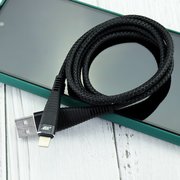  Дата-кабель Fishbone USB - 8 pin, 3А, 1м, черный, Borasco 