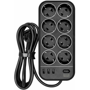  Сетевой фильтр Powercom SP-08 USB03AB 1,8m 1.8м (8 розеток) черный) 