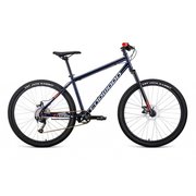 Велосипед FORWARD Sporting 27,5 X D (27,5" 9 ск. рост. 19") 2022, темно-синий/красный, RBK22FW27889 