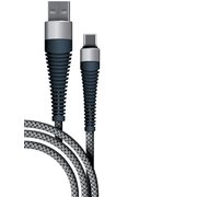  Дата-кабель Fishbone USB - 8 pin, 3А, 1м, spaсe grey, Borasco 