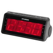  Радиобудильник Hyundai H-RCL140 черный LED подсв:красная часы:цифровые AM/FM 