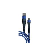  Дата-кабель Fishbone USB - micro USB, 3А, 1м, темно-синий, Borasco 