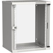  Шкаф коммутационный ITK Linea WE (LWE3-15U64-GF) настенный 15U 600x450мм пер.дв.стекл серый сталь 