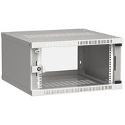  Шкаф коммутационный ITK Linea WE (LWE3-06U66-GF) настенный 6U 600x600мм пер.дв.стекл серый 