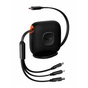  Дата-кабель Baseus Traction (CAQY000001) Retractable 3-in-1 Fast Charging Desktop Organizer Type-C to M+L+C 100W 1.7m Black 