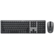  Клавиатура + мышь OKLICK 300M клав:серый мышь:серый/черный USB беспроводная slim 