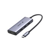  Адаптер UGreen CM500 (50629) USB-C to 3×USB 3.0+HDMI Multifunction Adapter (8K@30Hz) серый 