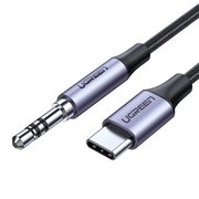  Кабель круглый UGreen AV143 (30633) USB-C Audio Cable 3.5mm M/M Aluminum Shell 1 м темно-серый 