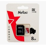  Карта памяти microSDHC Netac P500 Eco NT02P500Eco-008G-R 8GB (с SD адаптером) 