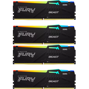  ОЗУ Kingston Fury Beast Black RGB KF556C40BBAK4-128 DDR5 4x32GB 5600MHz RTL Gaming PC5-44800 CL40 DIMM 288-pin 1.25В dual rank с радиатором Ret 