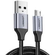  Кабель UGREEN US290 60145 USB 2.0 A to Micro USB Cable Nickel Plating Aluminum Braid 0.5m Black 