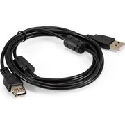  Удлинитель Exegate EX294762RUS USB 2.0 EX-CCFUSB2-AMAF-2.0F (Am/Af, позолоченные контакты, ферритовые кольца, 2м) 