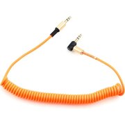  Кабель аудио Cablexpert CCAB-02-35MMLC-1.8MO 3.5 джек (M)/3.5 джек (M) 90˚ спиральный оранжевый 1.8м 
