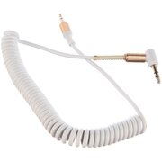  Кабель аудио Cablexpert CCAB-02-35MMLC-1.8MW 3.5 джек (M)/3.5 джек (M) 90˚ спиральный белый 1.8м 