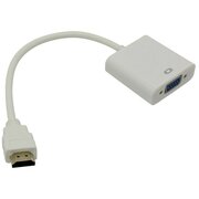  Кабель KS-is KS-315 HDMI(19M)-VGA(15F), 20 см, белый 