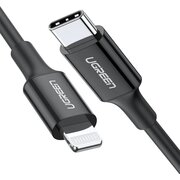  Кабель UGREEN US171 60752 USB-C to Lightning Cable M/M Nickel Plating ABS Shell 2m Black 