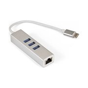  Кабель-адаптер ExeGate EXE-77C-45 EX294188RUS USB3.0 Type C -- 3xUSB3.0+1xRJ45 UTP 1000Mbps RLT8153 