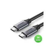  Кабель UGREEN US161 50751 USB 3.1 Type C Male to C Male Cable Nickel Plating Aluminum Shell 1.5m Gray 