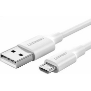  Кабель UGREEN US289 60141 USB 2.0 A to Micro USB Cable Nickel Plating 1m White 