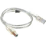  Кабель Cablexpert CCF-USB2-AMBM-TR-0.75M USB 2.0 Pro AM/BM 0,75м экран 2 феррит.кольца прозрачный 