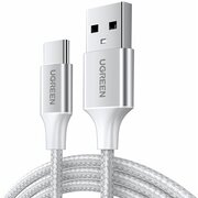  Кабель UGREEN US288 60133 USB-A 2.0 to USB-C Cable Nickel Plating Aluminum Braid 2m Silver 