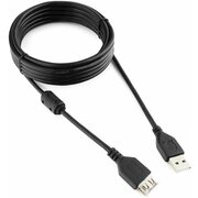  Кабель Gembird Cablexpert CCF2-USB2-AMAF-10 USB 2.0 Pro AM/AF, 3м, экран, 2феррит.кольца, черный, пакет 